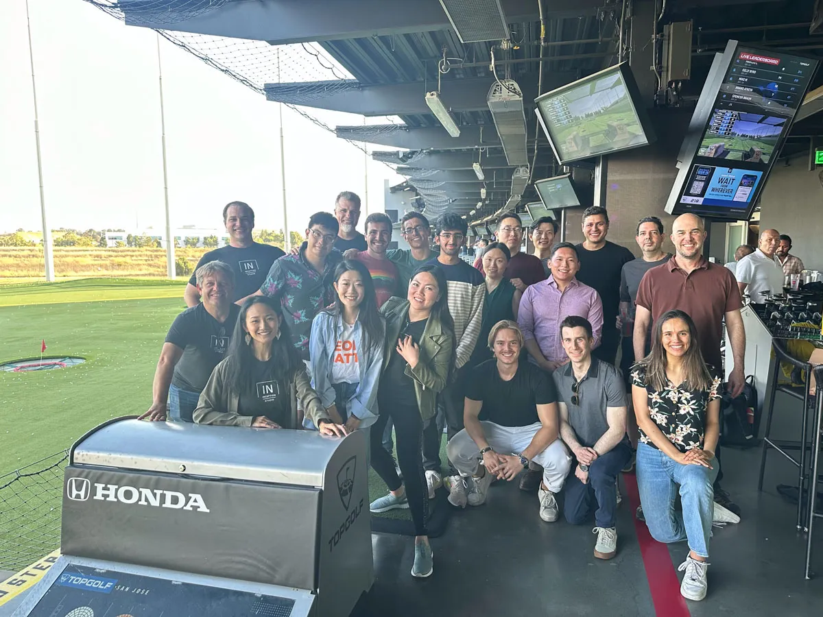 A group of Inception founders at Topgolf